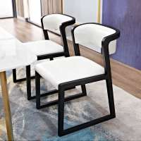 Foshan hotsales  dining room chairs wooden modern design with upholstered leather dining chair