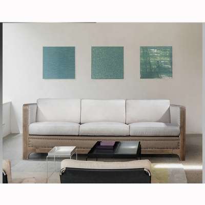 Depth Polish Oak Wood Frame Modern Fabric Sofa Set Models