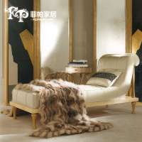 Mild luxury European New modern classic furniture Antique Royal Style Chaise Lounge fabric sofa